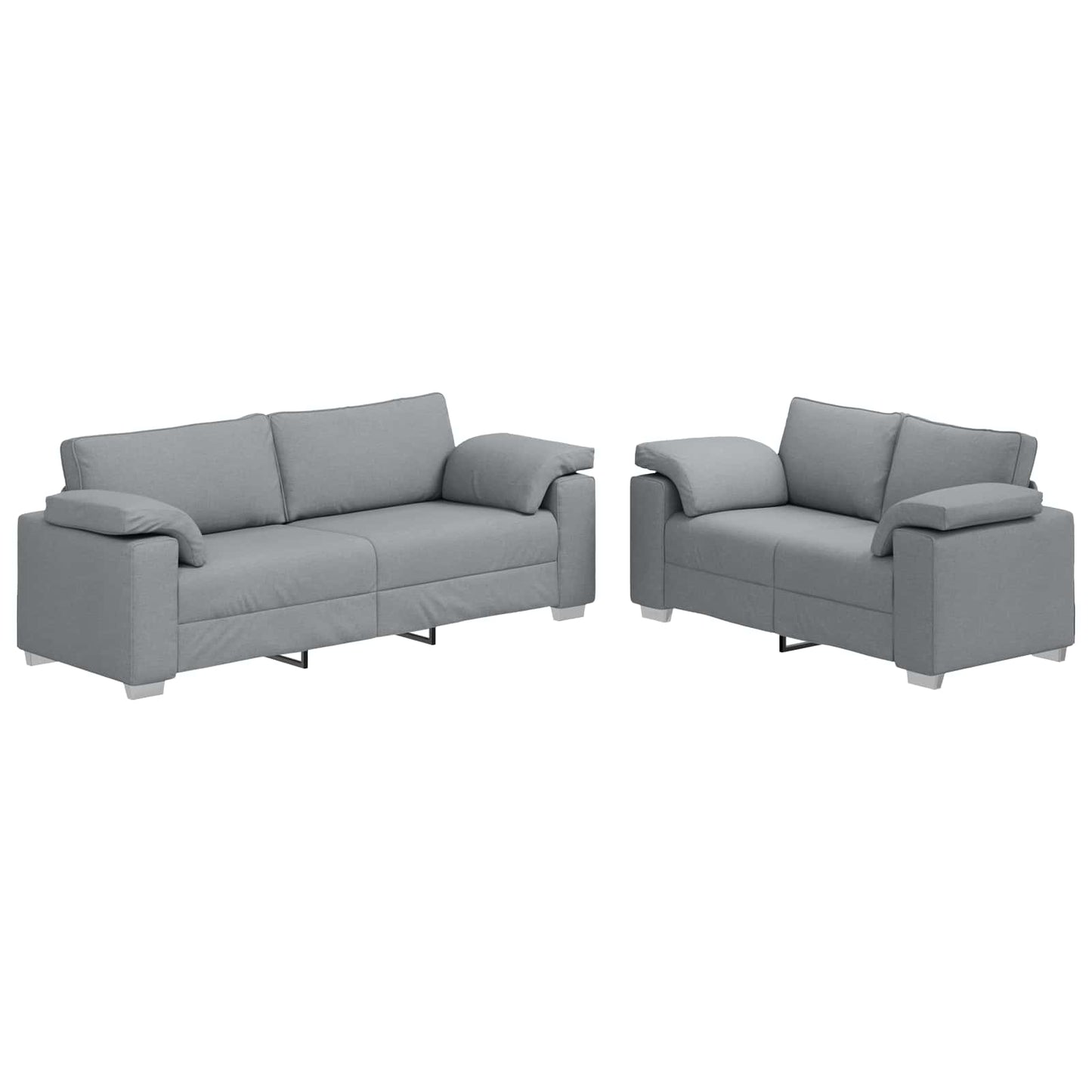 vidaXL Καναπές 2 pcs Ανοιχτό γκρι 219 x 80 x 82 εκ ύφασμα