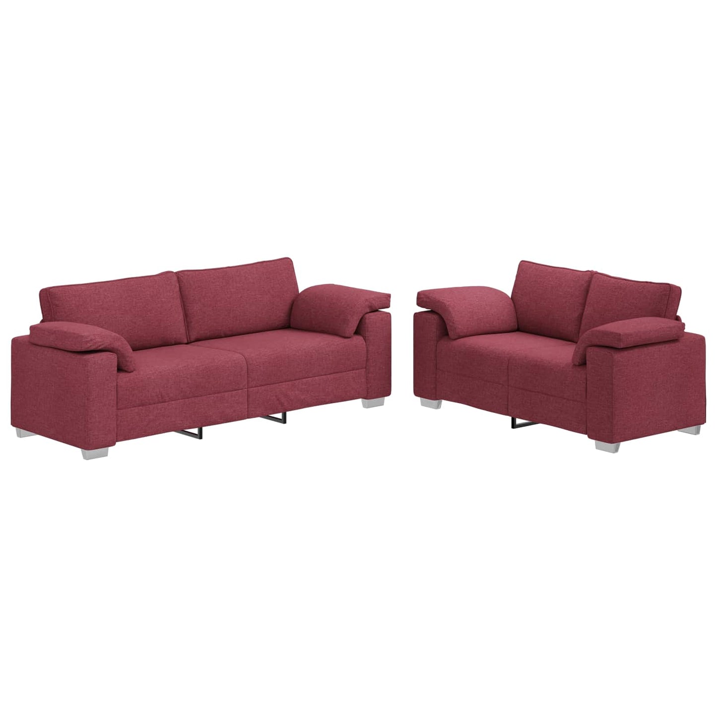 vidaXL Καναπές 2 pcs Κόκκινο 219 x 80 x 82 εκ ύφασμα