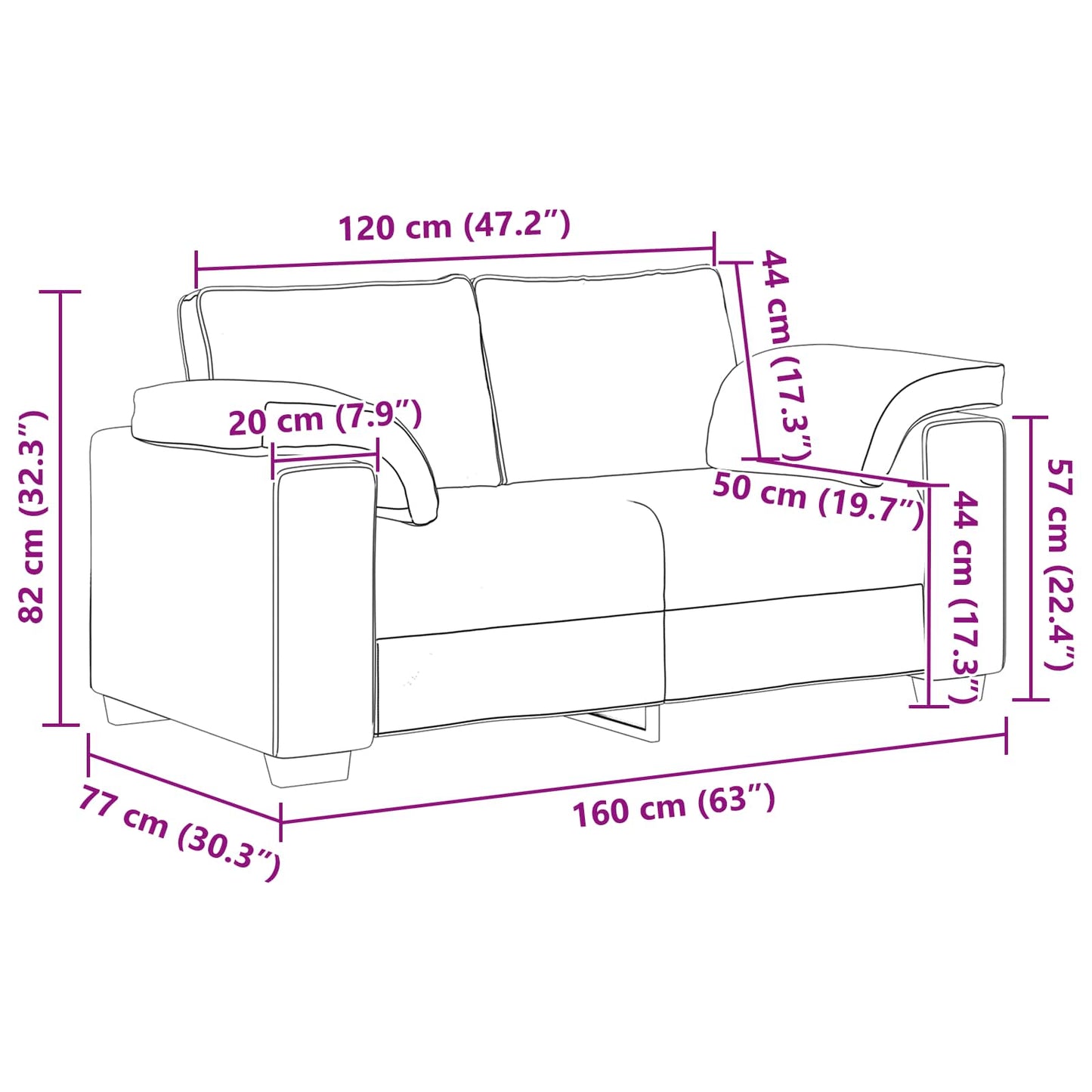 vidaXL Καναπές 2 pcs Κόκκινο 219 x 80 x 82 εκ ύφασμα