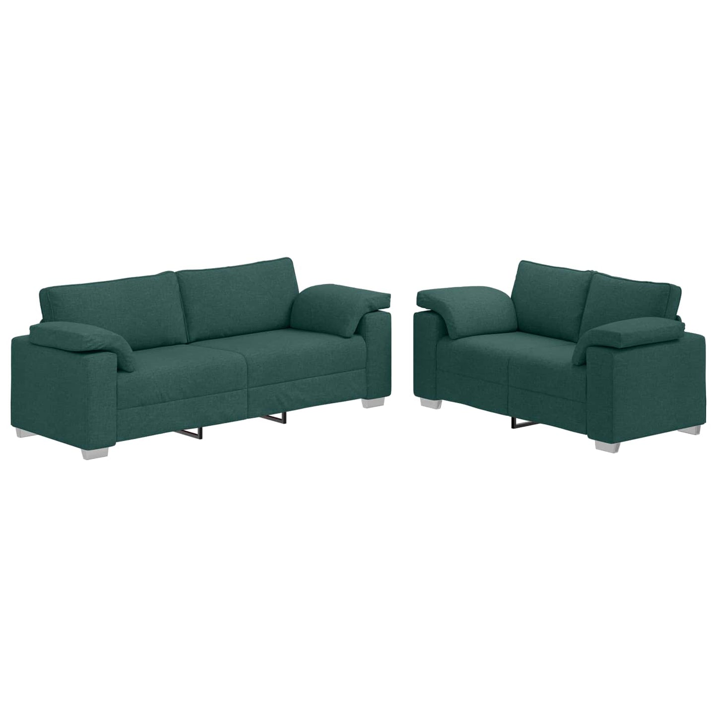 vidaXL Καναπές 2 pcs Σκούρο Πράσινο 219 x 80 x 82 εκ ύφασμα