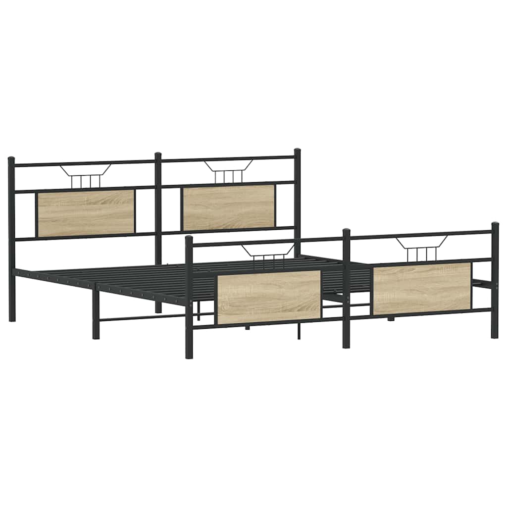 vidaXL Πλαίσιο Κρεβατιού Χωρ. Στρώμα Sonoma Δρυς 140x200εκ. Επ. Ξύλο