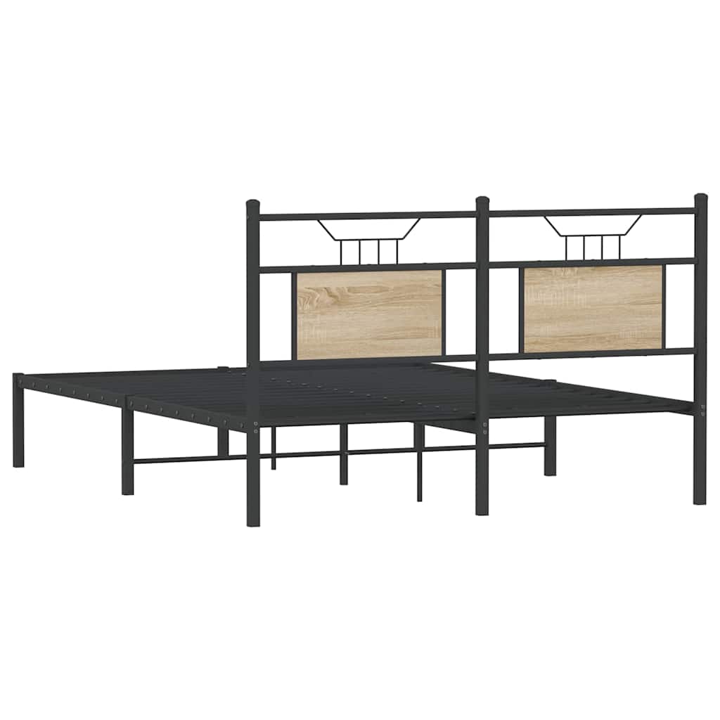 vidaXL Πλαίσιο Κρεβατιού Χωρ. Στρώμα Sonoma Δρυς 140x200εκ. Επ. Ξύλο