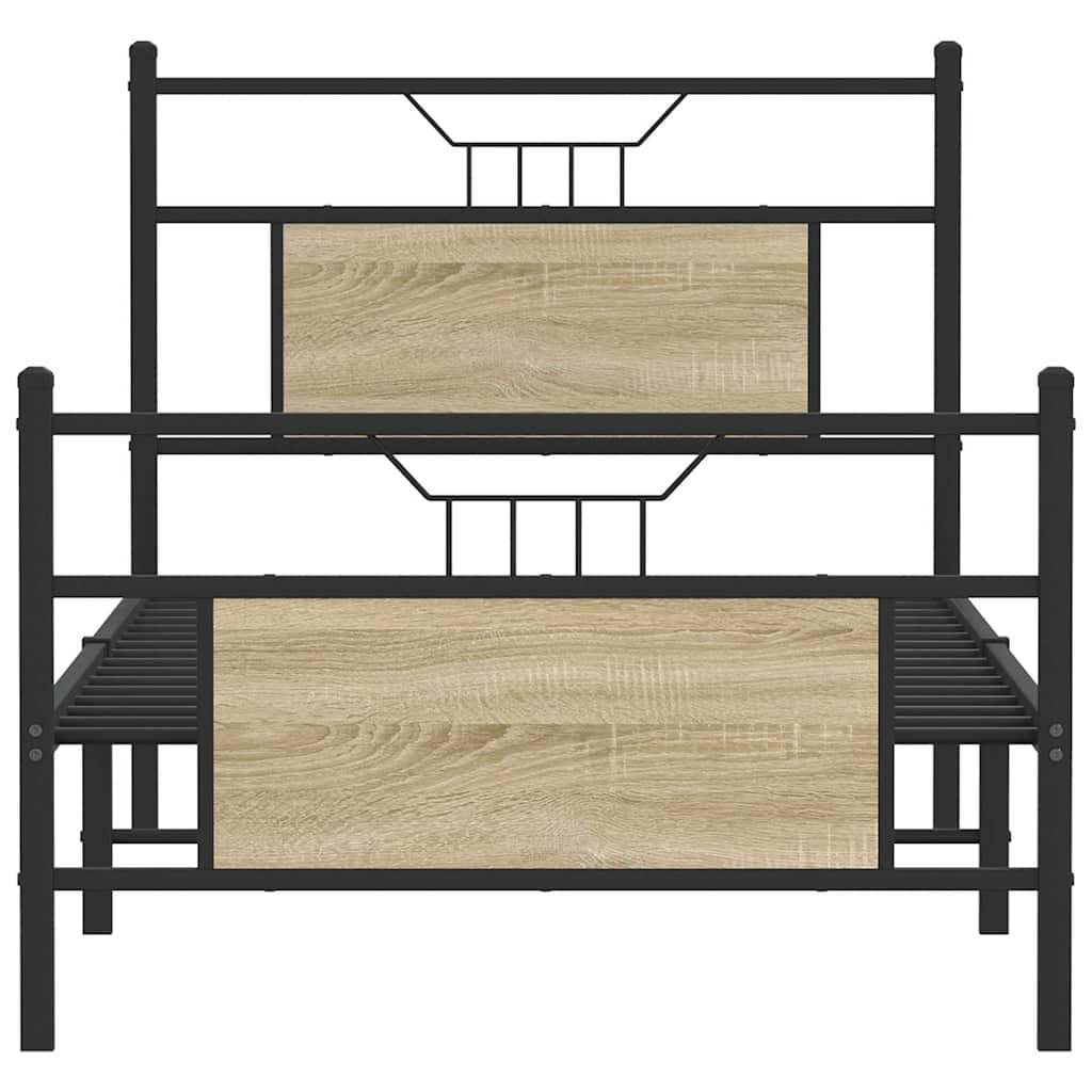 vidaXL Πλαίσιο Κρεβ. Χωρ. Στρώμα Sonoma Δρυς 90x200 εκ. Επεξ. Ξύλο
