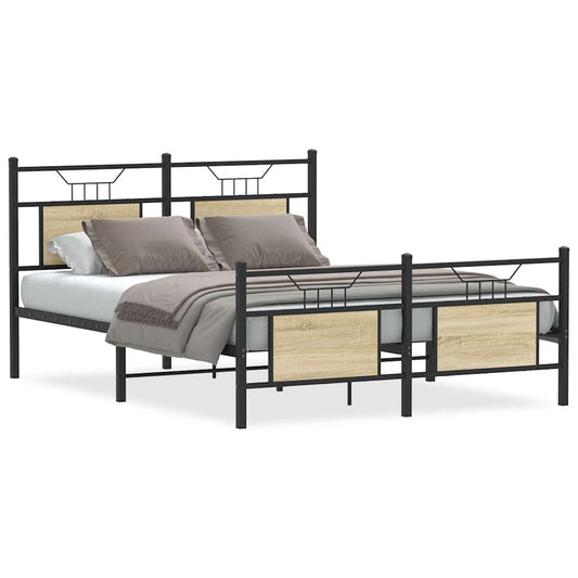 vidaXL Πλαίσιο Κρεβατιού Χωρ. Στρώμα Sonoma Δρυς 140x200εκ. Επ. Ξύλο