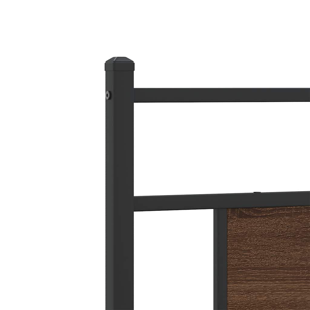 vidaXL Πλαίσιο Κρεβ. Χωρ. Στρώμα Καφέ Δρυς 90x200 εκ. Επεξ. Ξύλο