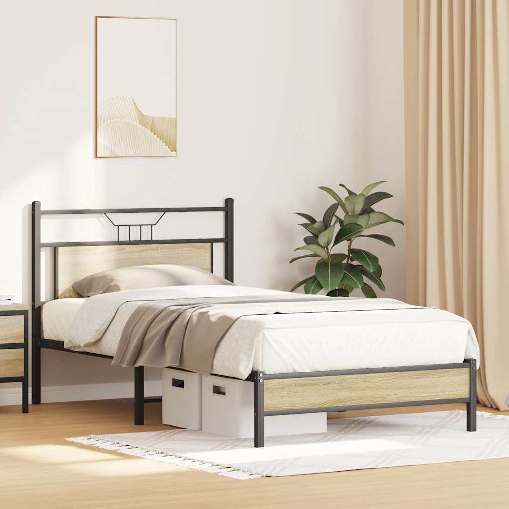 vidaXL Πλαίσιο Κρεβατιού Χωρ. Στρώμα Sonoma Δρυς 100x200εκ Επ. Ξύλο