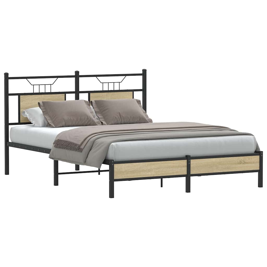 vidaXL Πλαίσιο Κρεβατιού Χωρ. Στρώμα Sonoma Δρυς 140x200εκ. Επ. Ξύλο