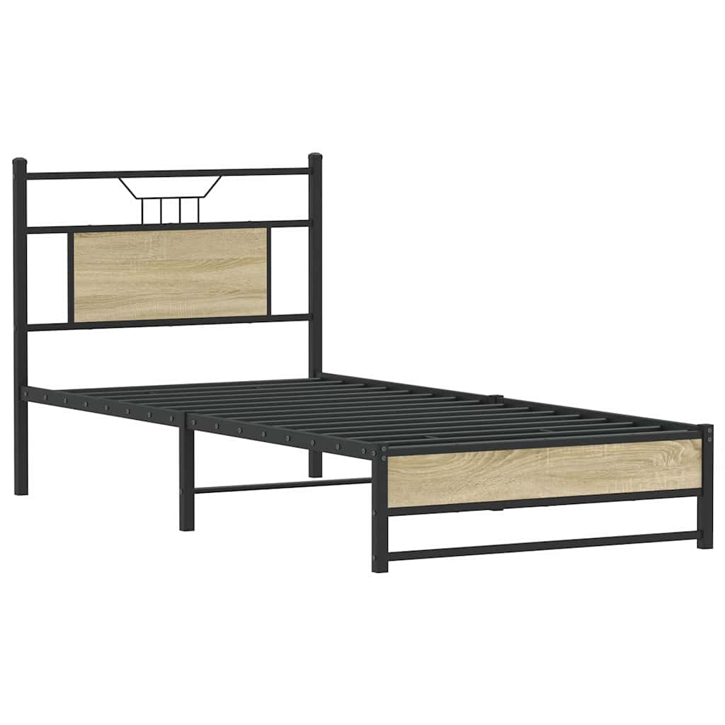 vidaXL Πλαίσιο Κρεβ. Χωρ. Στρώμα Sonoma Δρυς 90x200 εκ. Επεξ. Ξύλο