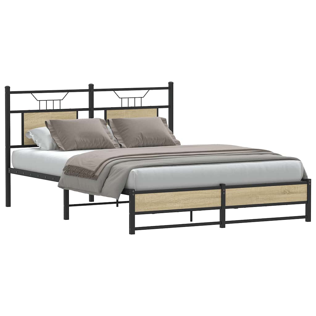 vidaXL Πλαίσιο Κρεβατιού Χωρ. Στρώμα Sonoma Δρυς 140x200εκ. Επ. Ξύλο