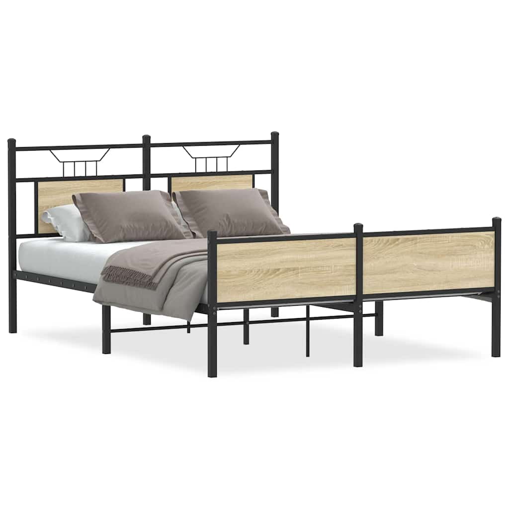 vidaXL Πλαίσιο Κρεβατιού Χωρ. Στρώμα Sonoma Δρυς 150x200εκ. Επ. Ξύλο