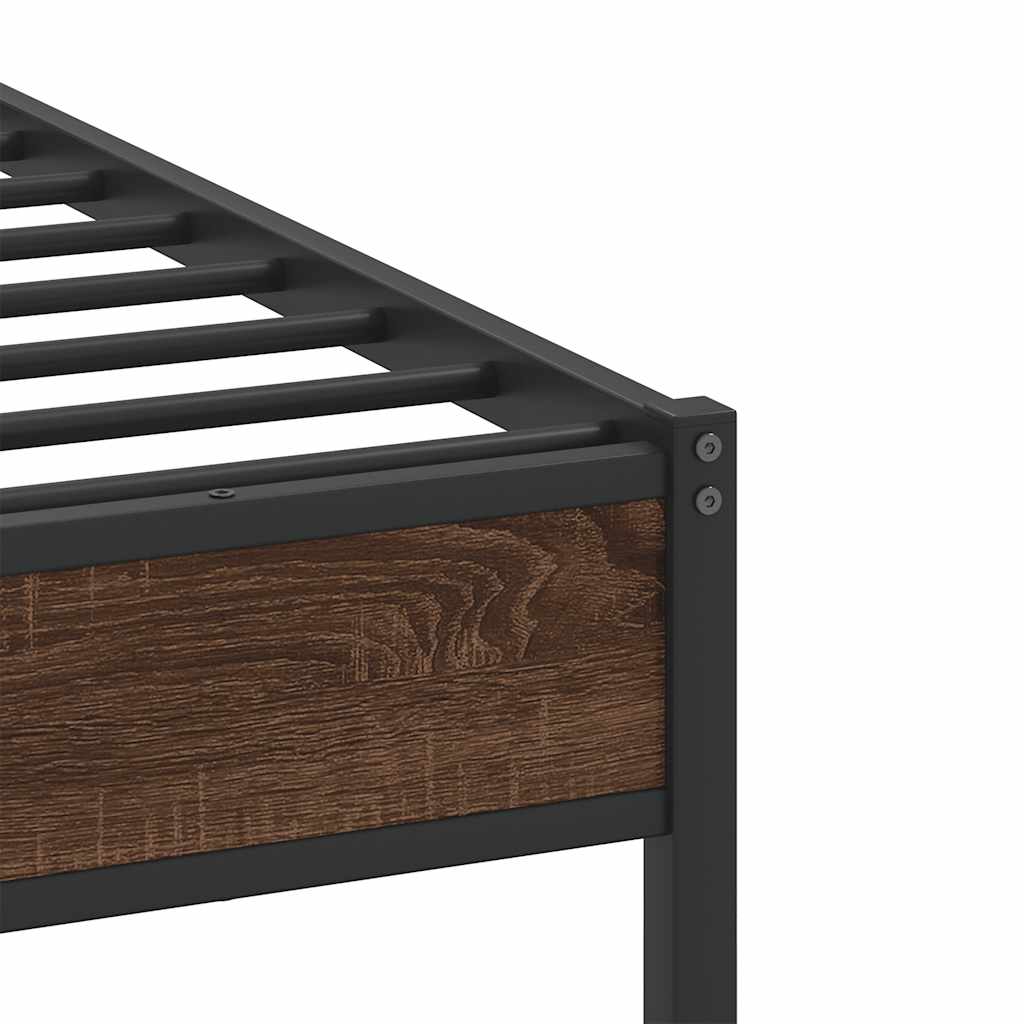 vidaXL Πλαίσιο Κρεβ. Χωρ. Στρώμα Καφέ Δρυς 80x200 εκ. Επεξ. Ξύλο