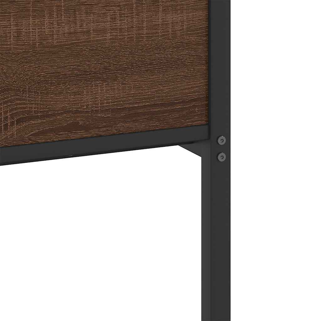 vidaXL Πλαίσιο Κρεβ. Χωρ. Στρώμα Καφέ Δρυς 90 x 190 εκ. Επεξ. Ξύλο