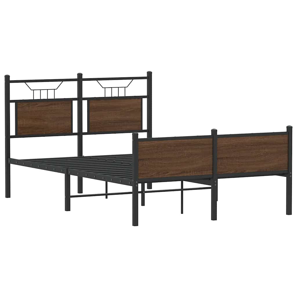 vidaXL Πλαίσιο Κρεβατιού Χωρ. Στρώμα Καφέ Δρυς 120x200εκ. Επ. Ξύλο