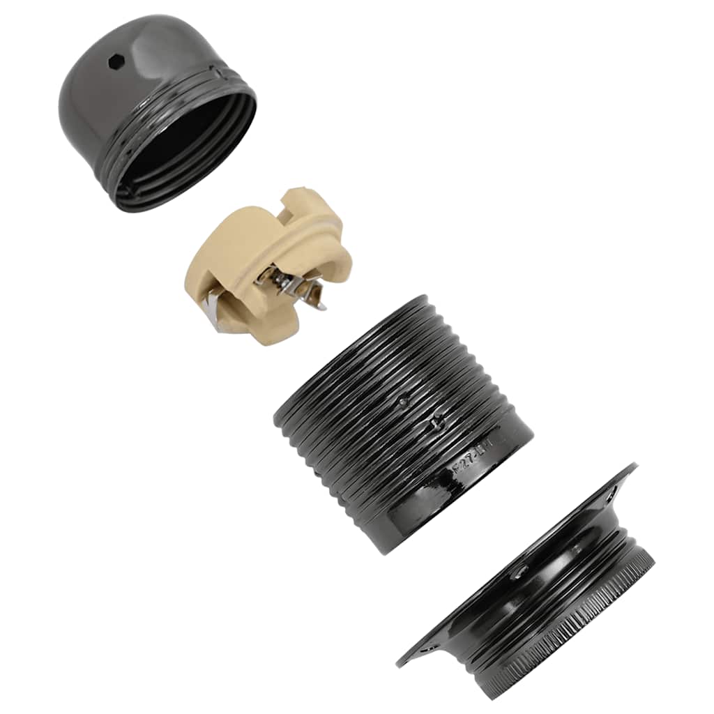 vidaXL Λαμπτήρες 2 τεμάχια γυαλιστερό μαύρο E27