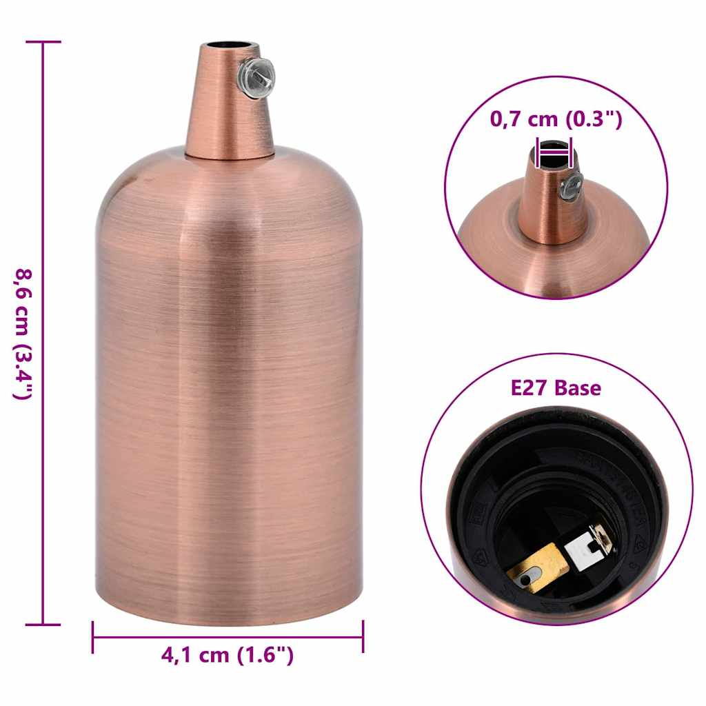 vidaXL Λαμπτήρες 2 τεμάχια Κόκκινο Χάλκινο E27