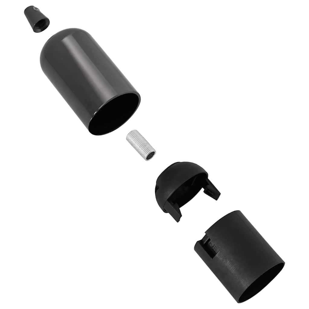 vidaXL Λαμπτήρες 2 τεμάχια γυαλιστερό μαύρο E27