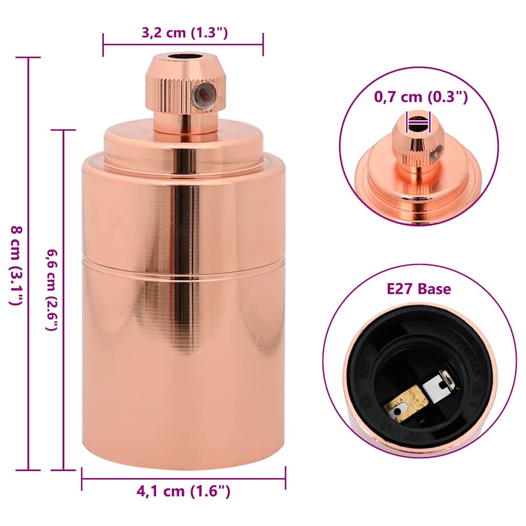 vidaXL Λαμπτήρες 2 τεμάχια Rose Gold E27