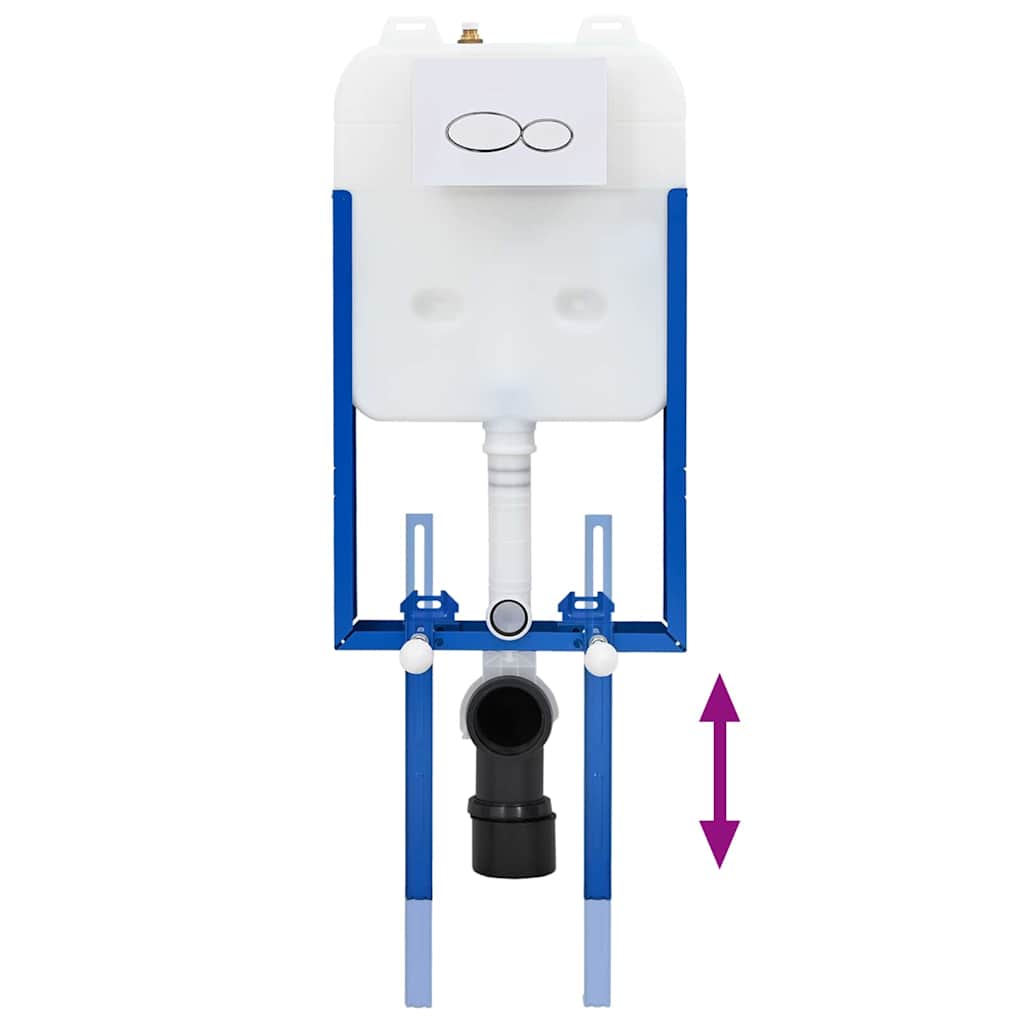 vidaXL Κρυφή Δεξαμενή Τοποθέτησης Διπλής Εκροής Ατσάλι