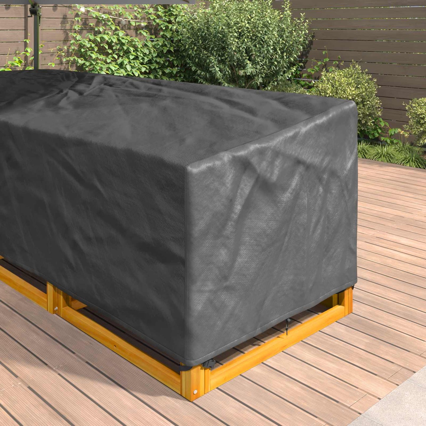 vidaXL Κάλυμμα επίπλων Μαύρο 255 x 255 x 80 εκ. Ύφασμα Oxford 420D