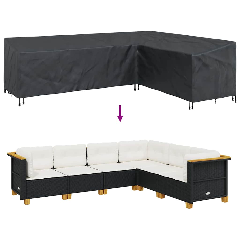 vidaXL Κάλυμμα επίπλων Μαύρο 286 x 222 x 80 εκ.