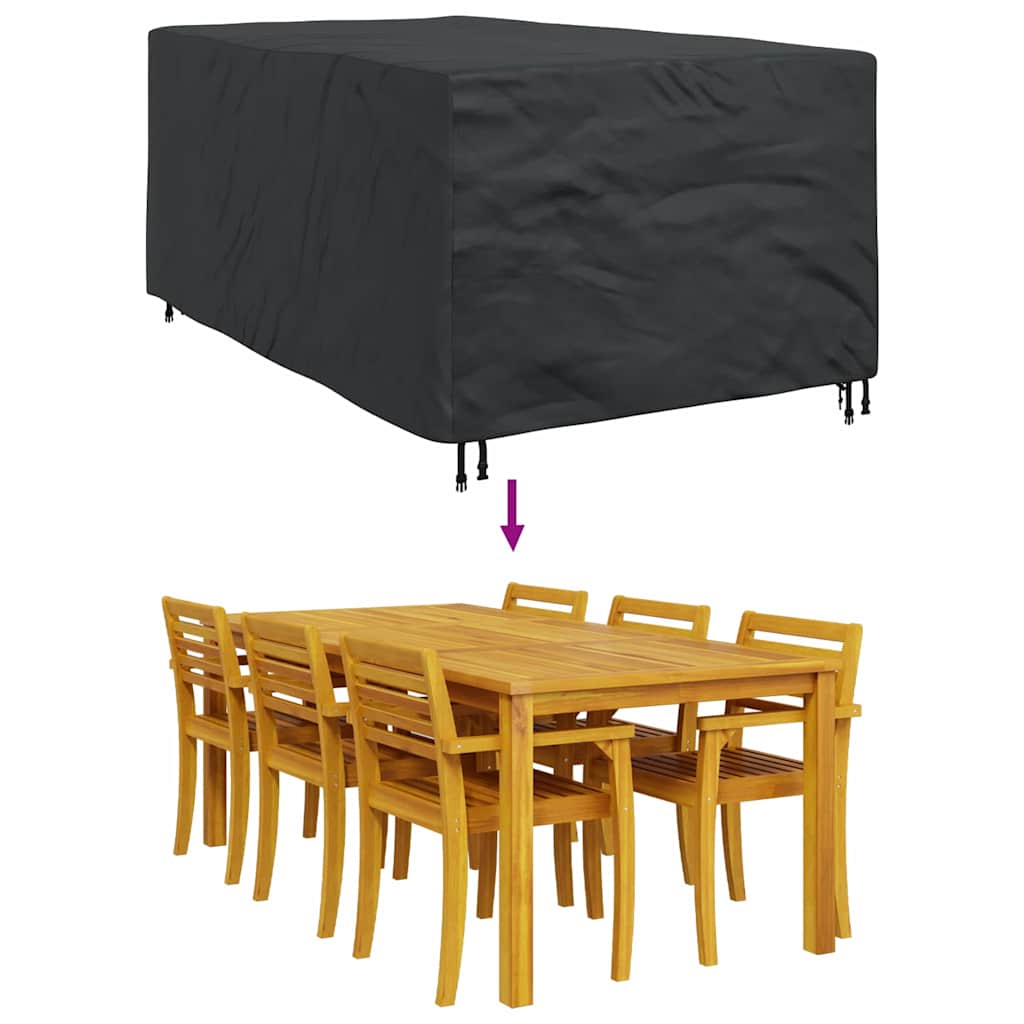 vidaXL Κάλυμμα επίπλων εξωτερικού χώρου Μαύρο 143 x 225 x 90 εκ. 600D