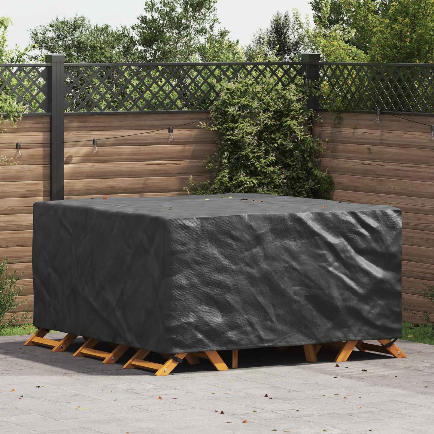 vidaXL Κάλυμμα επίπλων Μονόχρωμο Μαύρο 180 x 190 x 85 εκ. 420D
