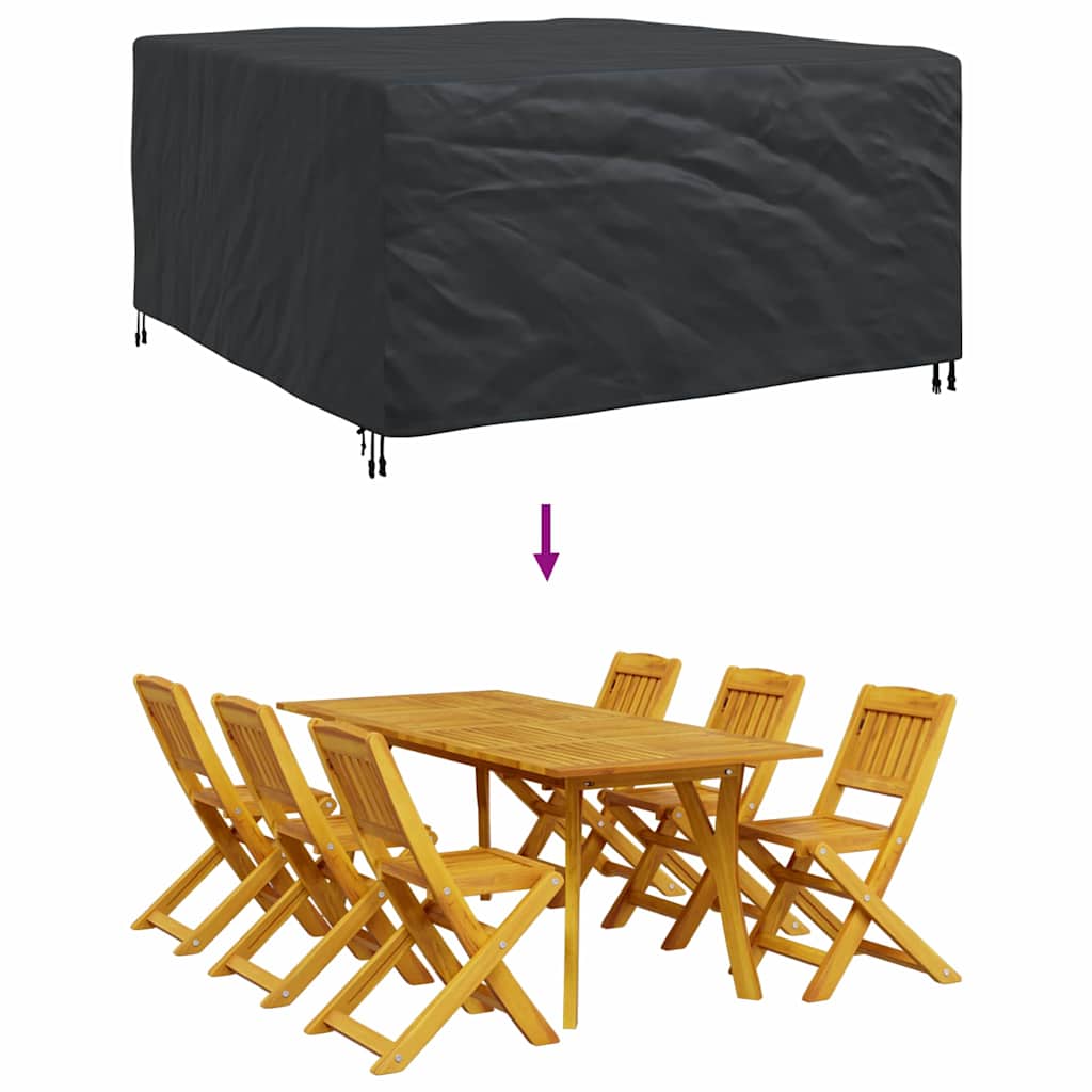 vidaXL Κάλυμμα επίπλων εξωτερικού χώρου Μαύρο 180 x 190 x 85 εκ. 600D