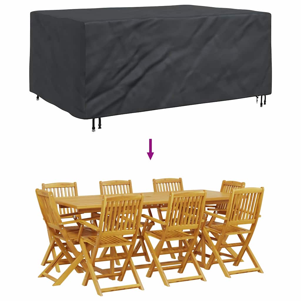 vidaXL Κάλυμμα επίπλων εξωτερικού χώρου Μαύρο 210 x 130 x 70 εκ. 420D