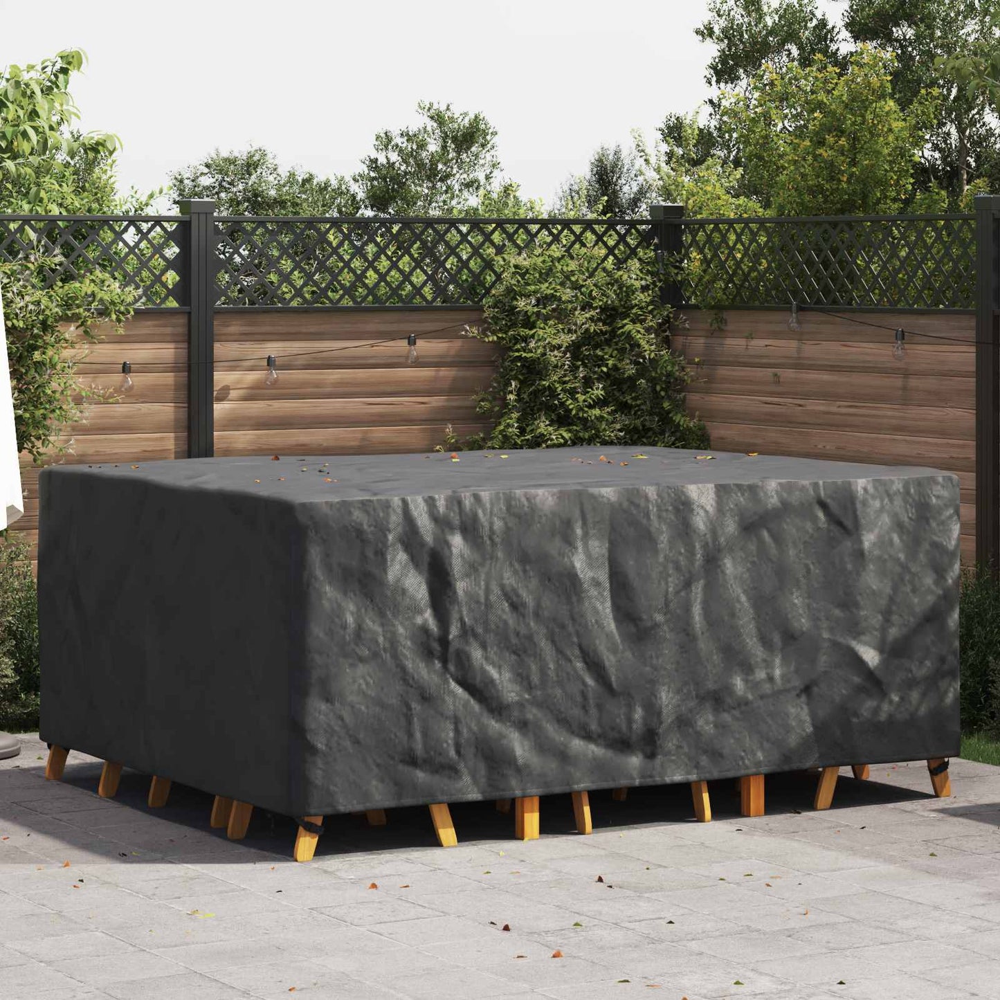 vidaXL Κάλυμμα επίπλων Μονόχρωμο Μαύρο 220 x 190 x 85 εκ. 600D