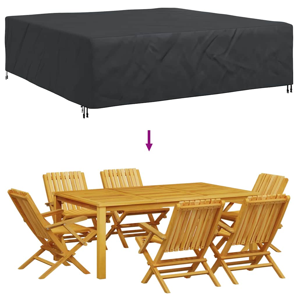 vidaXL Κάλυμμα επίπλων εξωτερικού χώρου Μαύρο 260 x 260 x 70 εκ. 420D