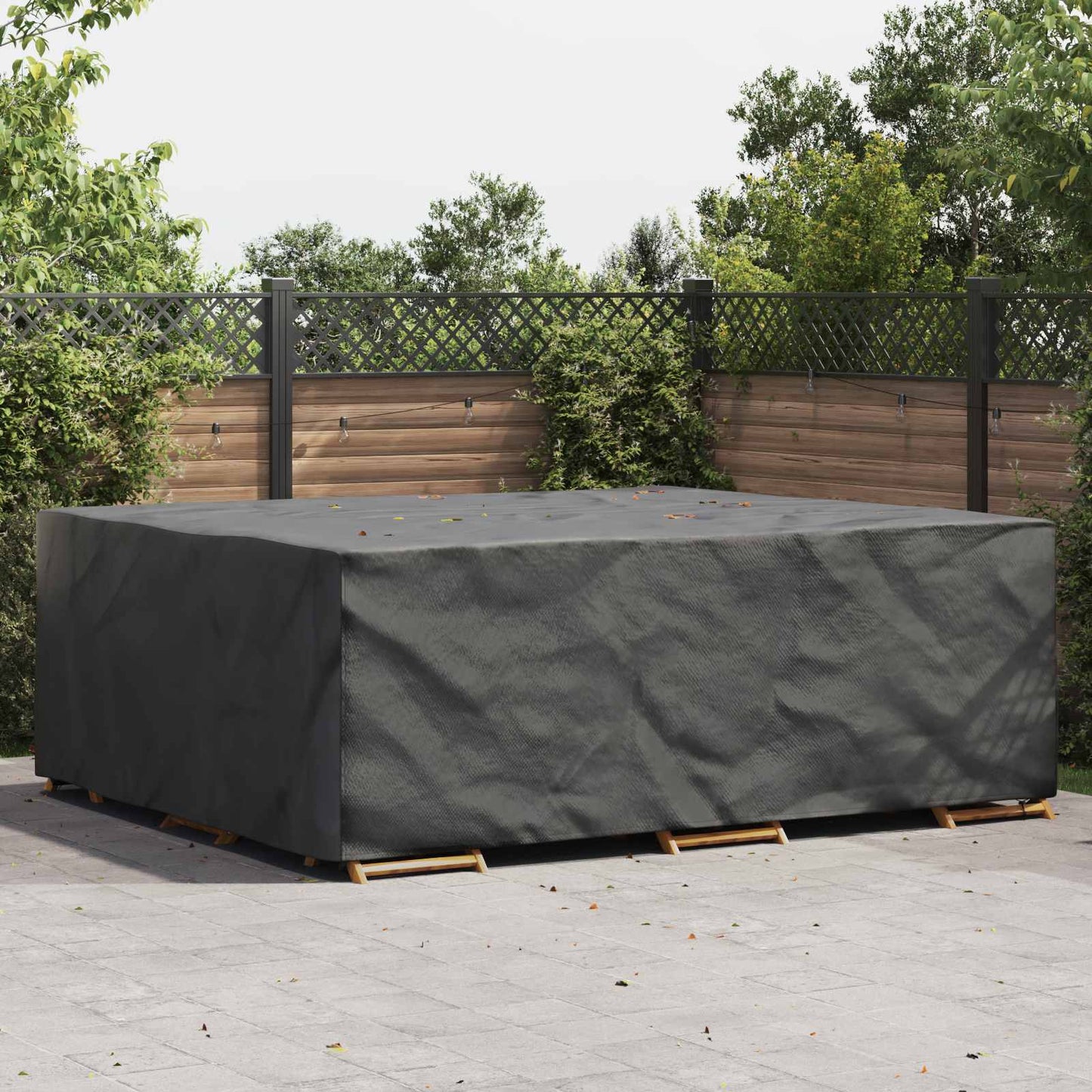 vidaXL Κάλυμμα επίπλων Μονόχρωμο Μαύρο 300 x 250 x 70 εκ. 600D