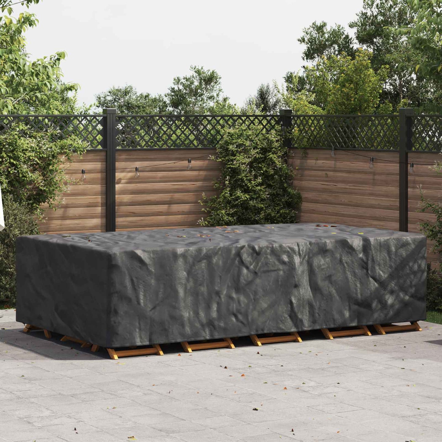 vidaXL Κάλυμμα επίπλων Μονόχρωμο Μαύρο 315 x 180 x 74 cm 420D