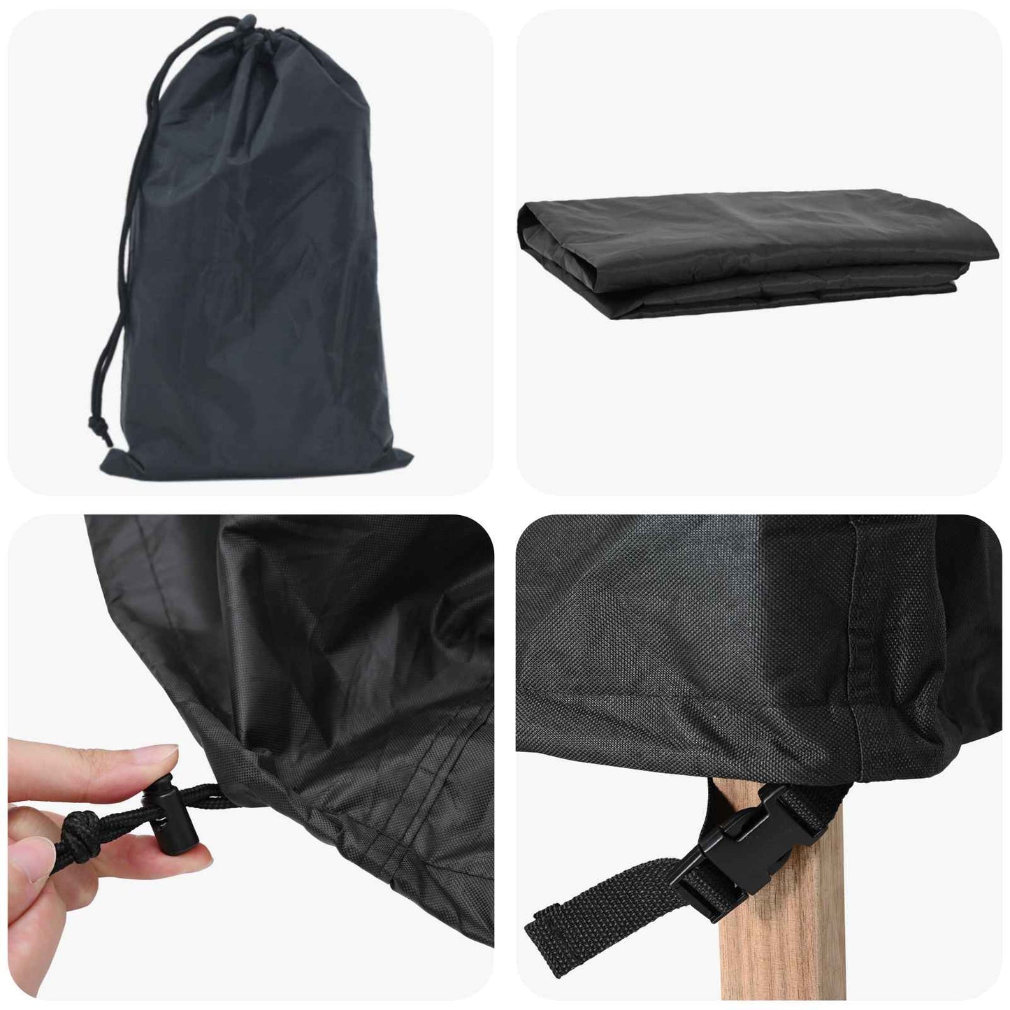 vidaXL Κάλυμμα επίπλων Μονόχρωμο Μαύρο 400 x 300 x 70 cm 210D