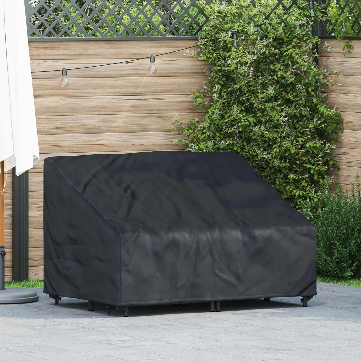 vidaXL Κάλυμμα Παγκάκι Κήπου 130 x 95 x 40 / 80 εκ Ύφασμα Oxford 420D