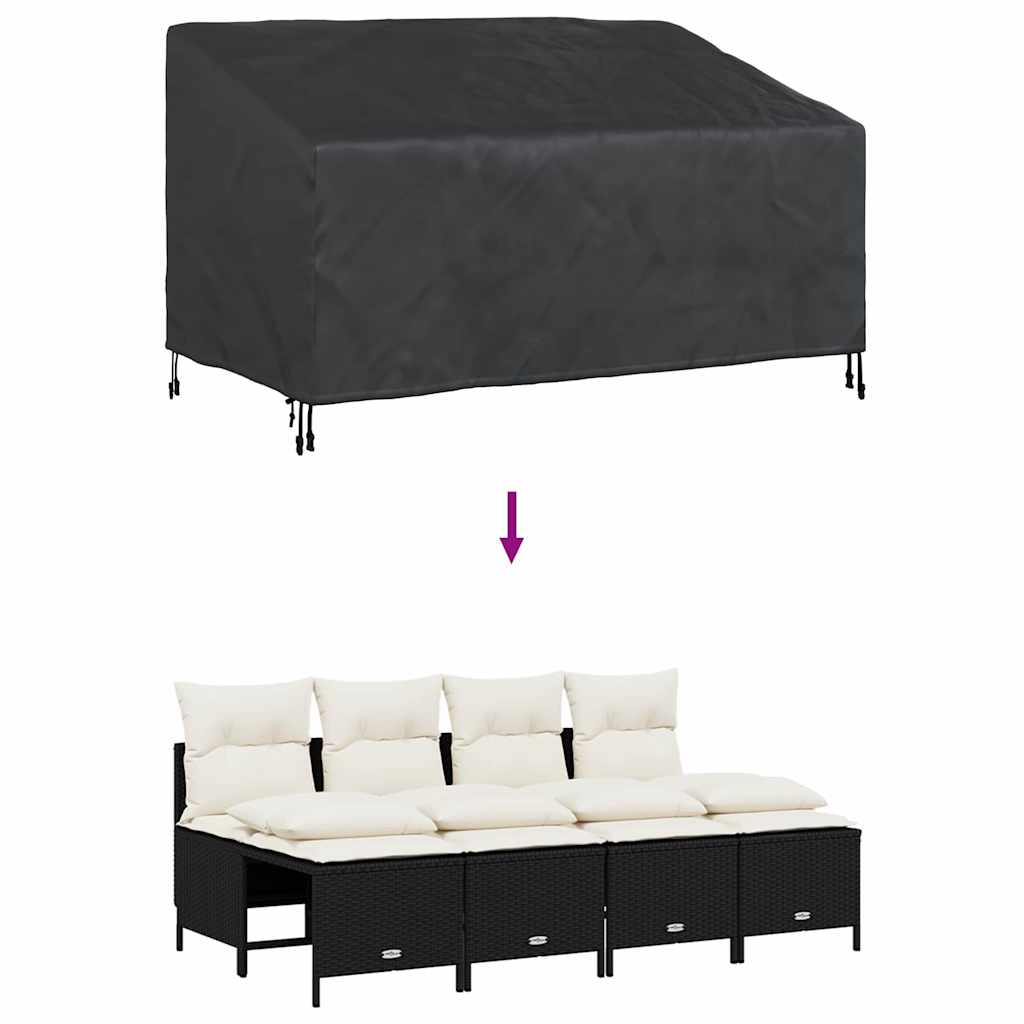 vidaXL Κάλυμμα Παγκάκι Κήπου Μαύρο 160 x 100 x 61 / 89 εκ Ύφασμα 420D