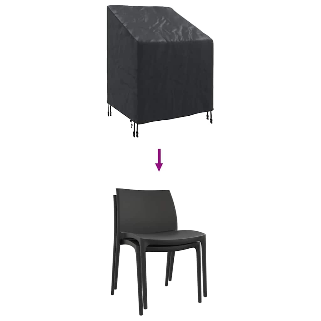 vidaXL Κάλυμμα Κήπου για Καρέκλα Μαύρο 75 x 78 x 65 / 100 εκ Ύφασμα 600D
