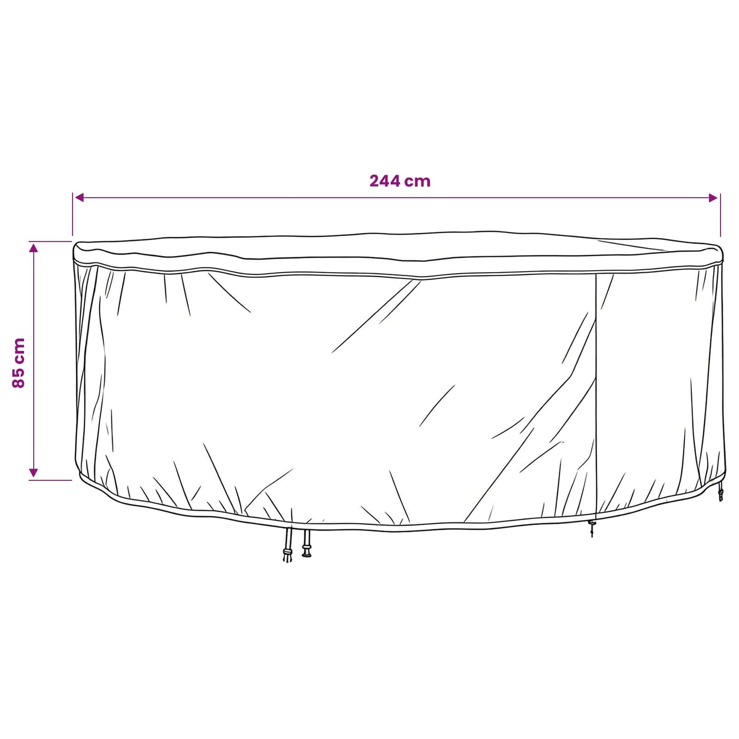 vidaXL Κάλυμμα επίπλων Μαύρο 244 x 244 x 85 εκ. Υφασμα Oxford 420D