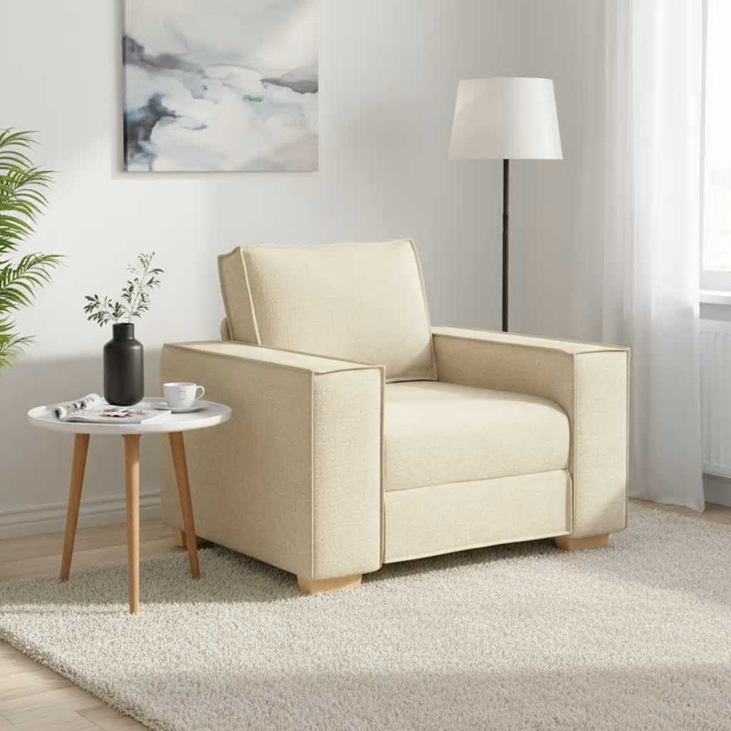 vidaXL Καναπές-Καρέκλα Κρεμ 100x78x84 εκ. Ύφασμα