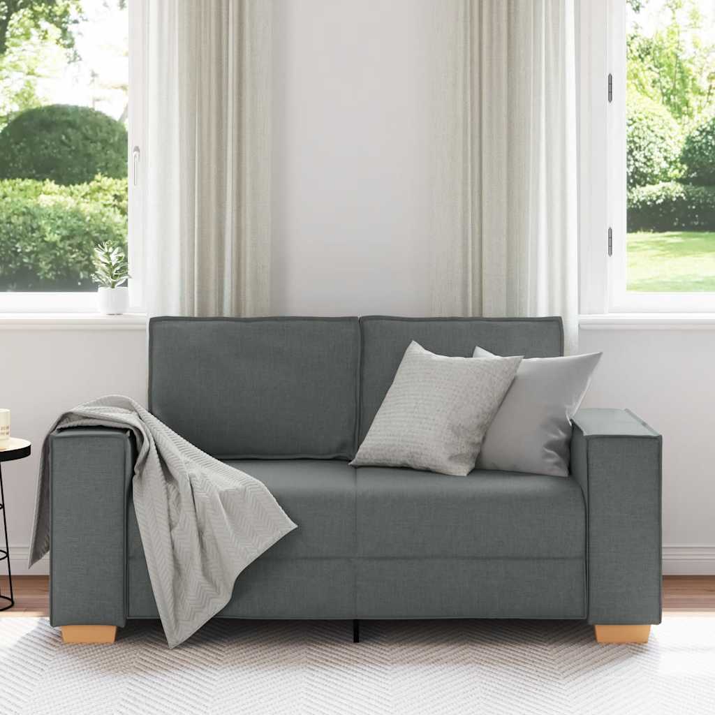 vidaXL Διθέσιος Καναπές Σκούρο Γκρι 160x78x84 εκ. Υφασμάτινος