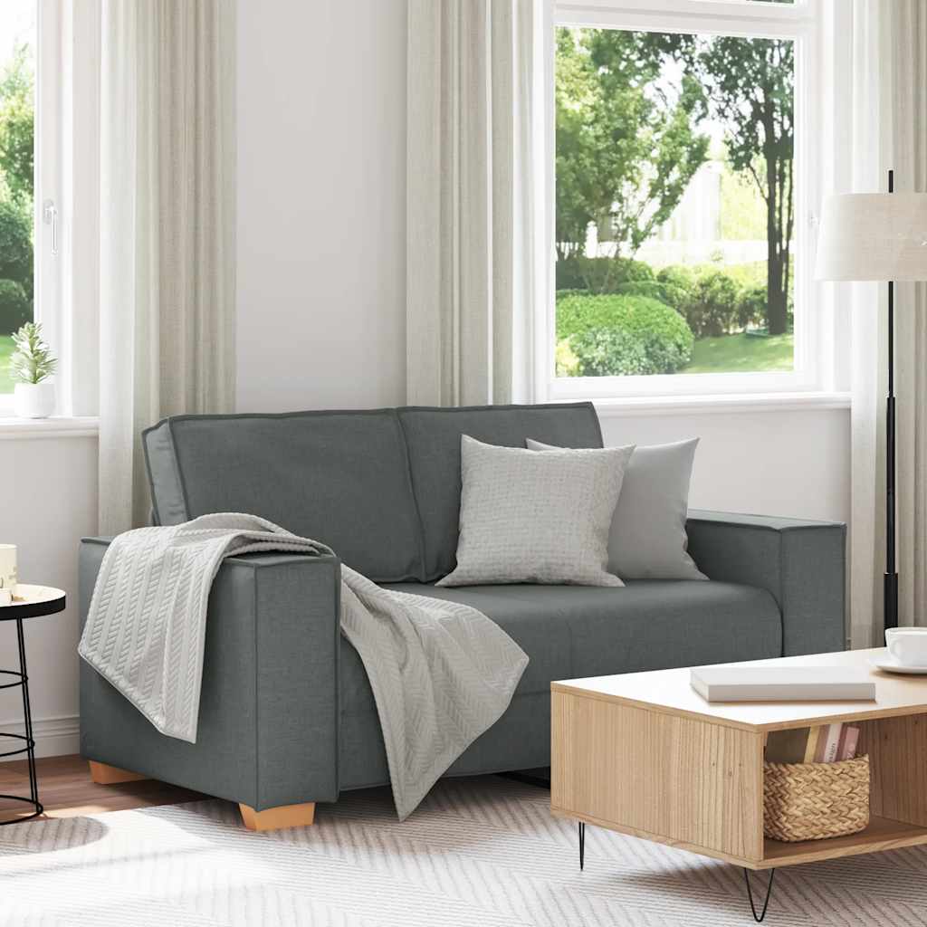 vidaXL Διθέσιος Καναπές Σκούρο Γκρι 160x78x84 εκ. Υφασμάτινος