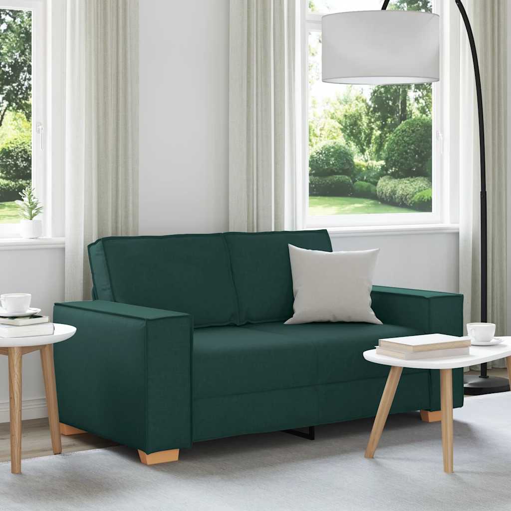vidaXL Διθέσιος Καναπές Σκούρο Πράσινο 160x78x84 εκ. Ύφασμα
