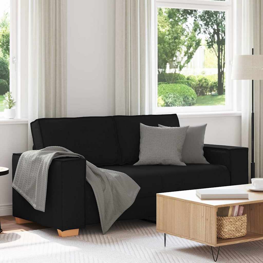 vidaXL Διθέσιος Καναπές Μαύρος 180x78x84 εκ. από Ύφασμα
