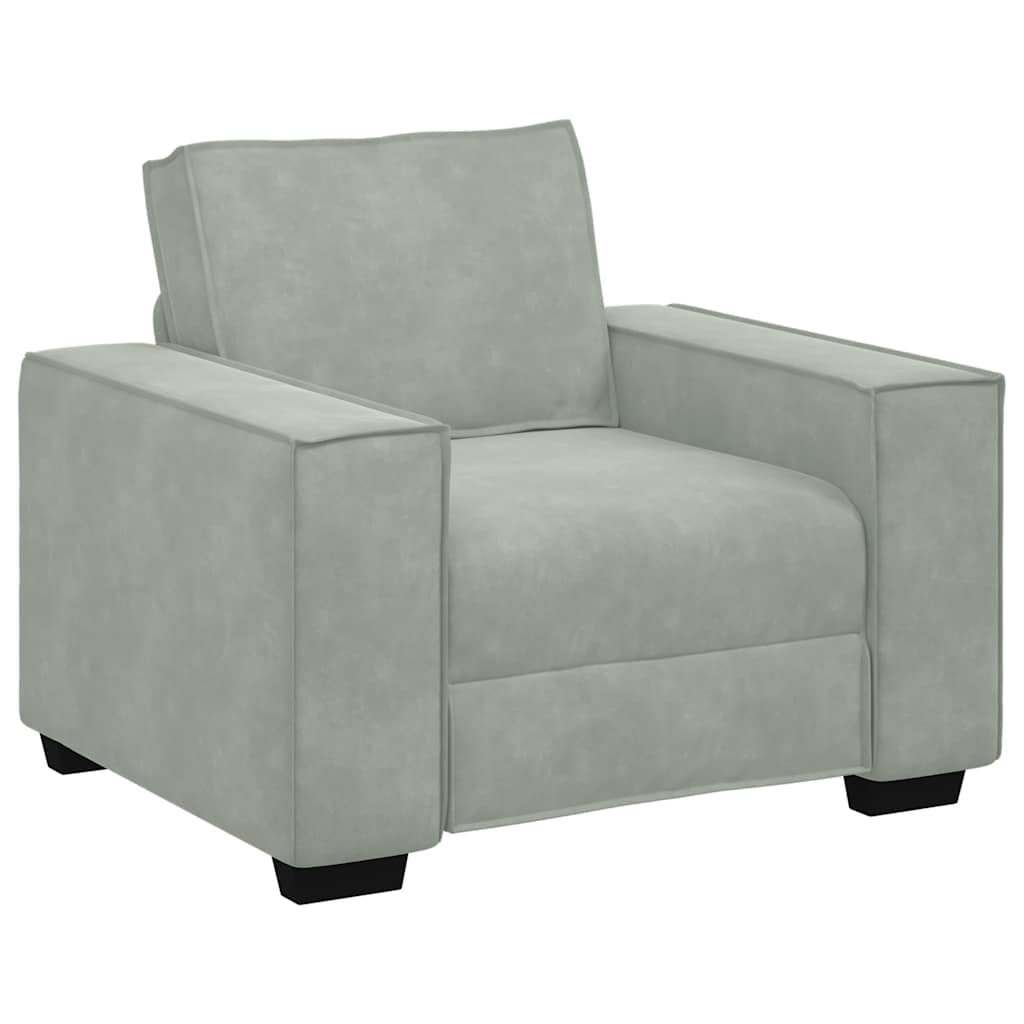 vidaXL Πολυθρόνα Ανοιχτό Γκρι Βελούδινη 100 x 78 x 84 εκ.