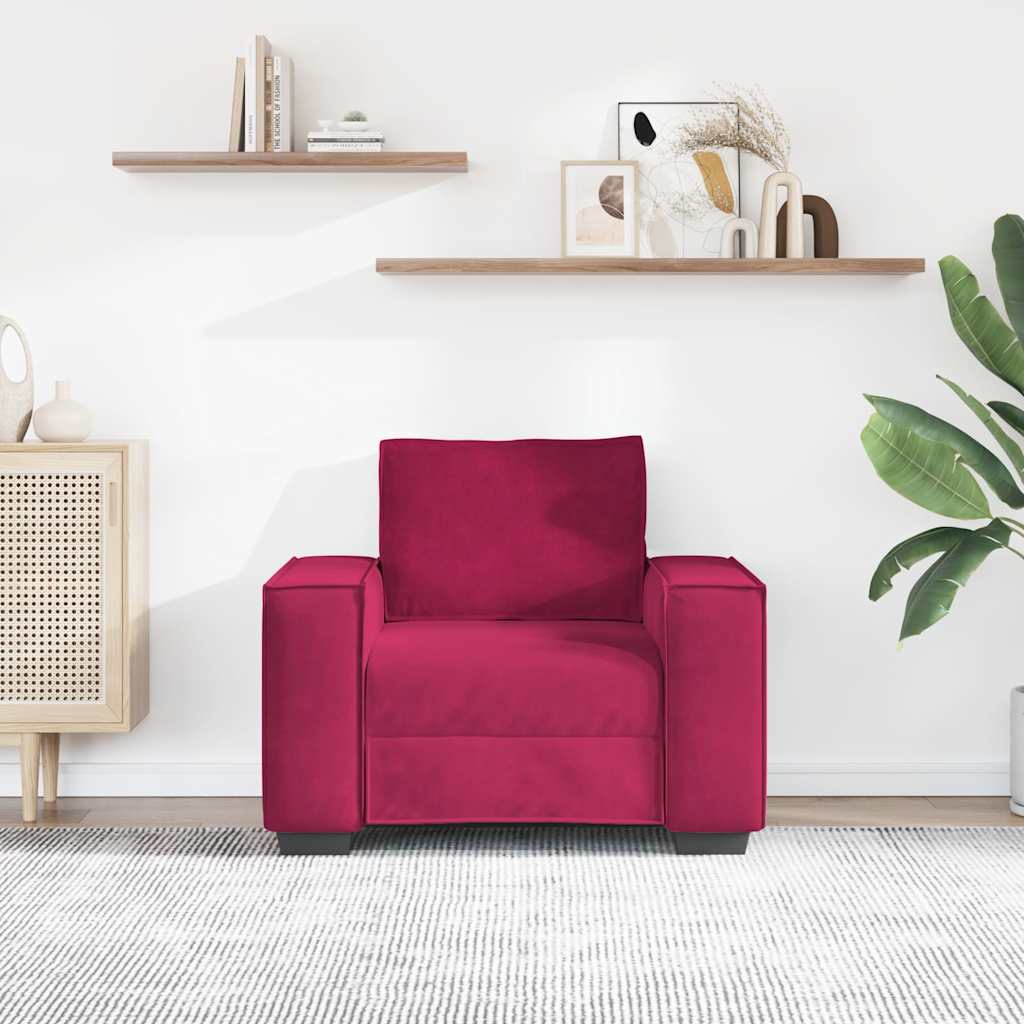 vidaXL Πολυθρόνα-Καναπέ-Μπορντό Βελούδινη 100 x 78 x 84 εκ.