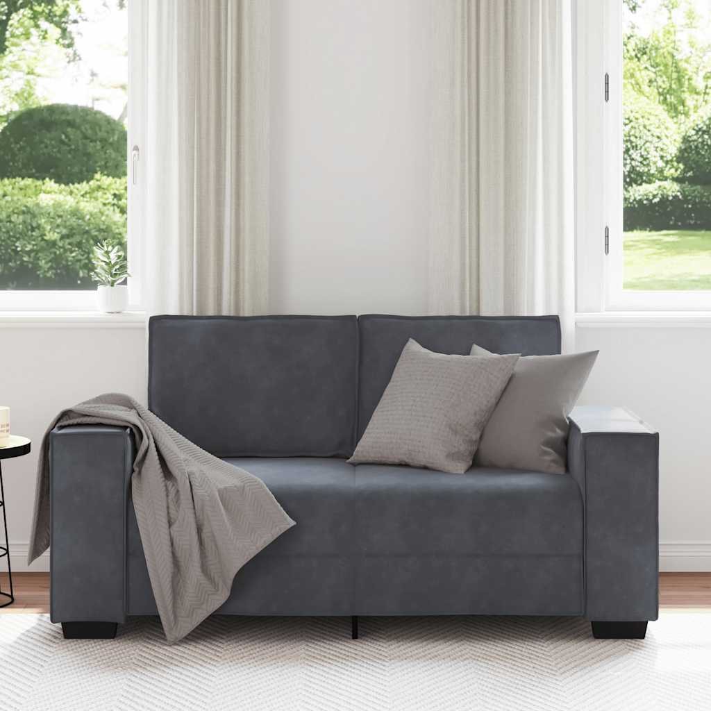 vidaXL Διθέσιος Καναπές Σκούρο Γκρι 160x78x84 εκ. Βελούδο
