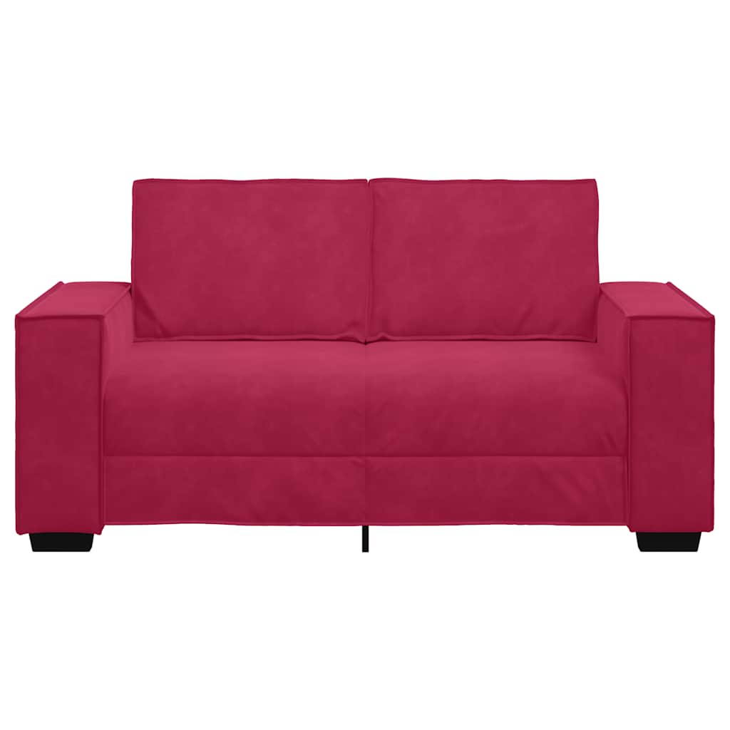 vidaXL Διθέσιος Καναπές Κόκκινος Βελούδος 160x78x84 εκ.
