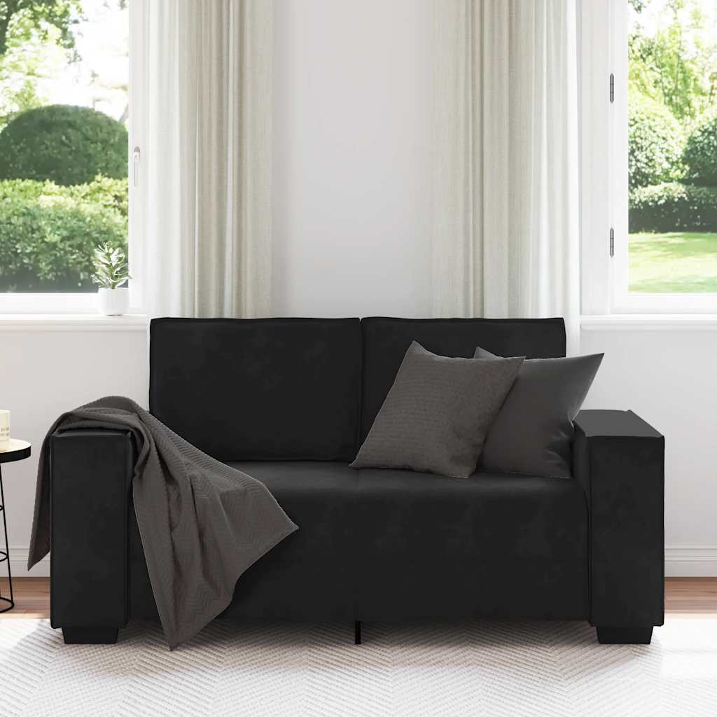 vidaXL Διθέσιος Καναπές Μαύρος Βελούδινος 160x78x84 εκ.