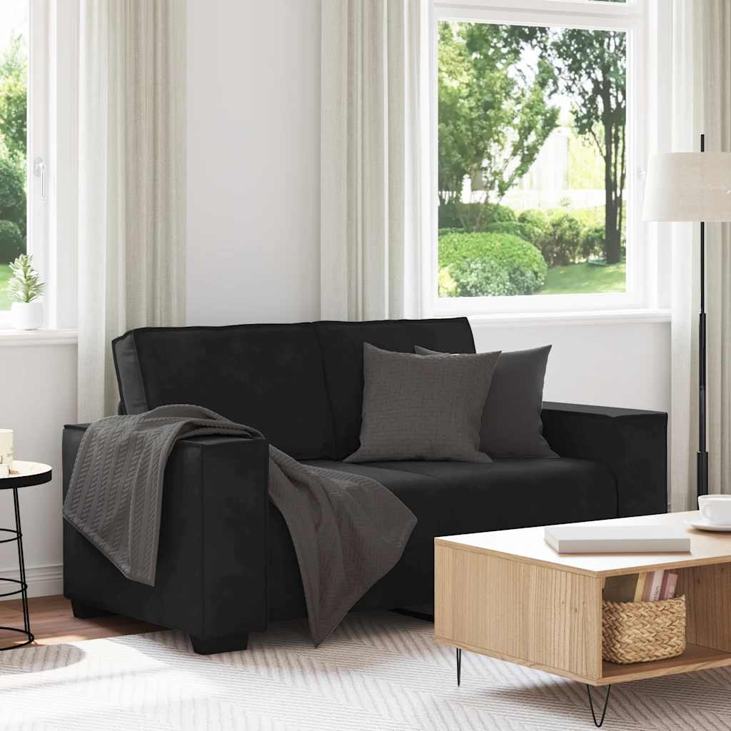 vidaXL Διθέσιος Καναπές Μαύρος Βελούδινος 160x78x84 εκ.