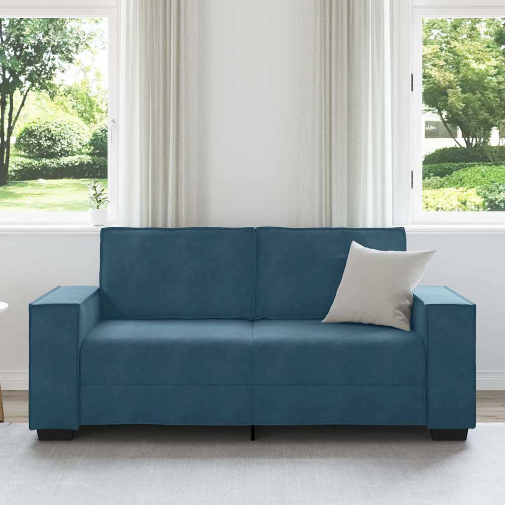 vidaXL Διθέσιος Καναπές Μπλε 180x78x84 εκ. Βελούδο
