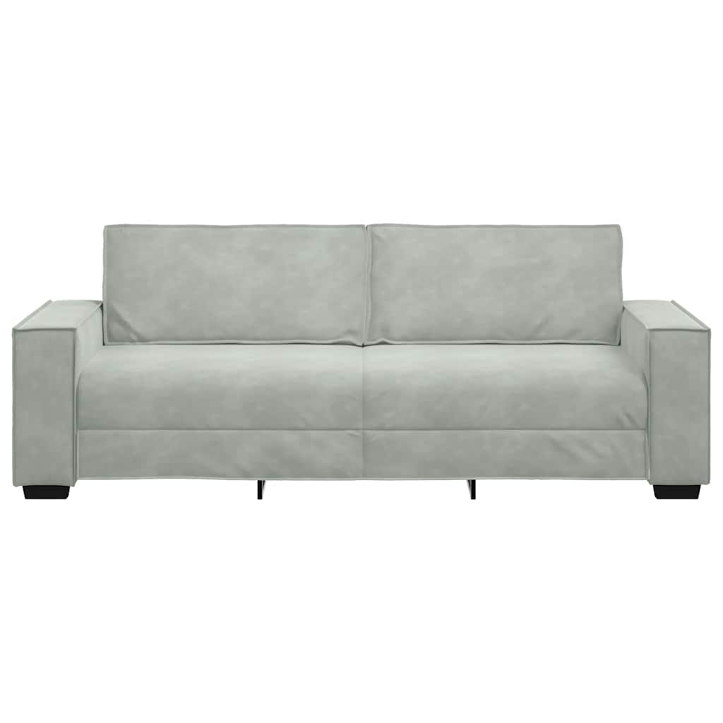 vidaXL Τριθέσιος Καναπές Ανοιχτό Γκρι 220x78x84 εκ. Βελούδο